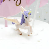 HULIANFU Miniature Rainbow Cake Decoration Unicorn Cake Flag Decoration Pegasus Unicorn Happy Birthday Party Cupcake Decoration Wedding