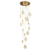 HULIANFU Modern led pendant golden villa staircase living room home decoration chandelier shopping mall crystal rope Chandelier