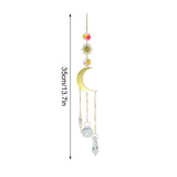 HULIANFU New Indian Style Dreamcatcher Moon Handmade Wind Chimes Wall Ornament Girls Room Decoration Feather Dream Catcher