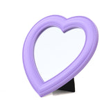 HULIANFU Pink Love Mirror Desktop Makeup Mirror Wall Mounted Dual-Use Vanity Mirror Girl Room Wall Decoration Heart-Shaped Mirror