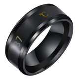 HULIANFU Smart Sensor Temperature Ring Modern Real-time Intelligent Temperature Test Finger Rings Thermometer Women Men Jewelry Gifts