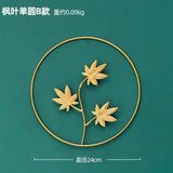 HULIANFU 2023 Nordic Metal Leaf Plant Wall Decor Wrought Iron Wall Hanging Non-perforated Wall Mural Living Room Bedroom Home Decoration Hot