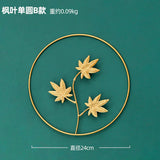 HULIANFU Nordic Metal Leaf Plant Wall Decor Wrought Iron Wall Hanging Non-perforated Wall Mural Living Room Bedroom Home Decoration Hot