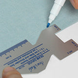HULIANFU Precision Seam Measuring Gauge Metal Quilting Tailor Ruler Template Sewing Ruler For DIY Patchwork Quilting Craft Accessories