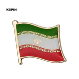 HULIANFU National Flag Metal Lapel Pin Flag Pin Badge Russia Algeria Argentina Brazil Belgium Germany France Costa Rica South Korea  Neth