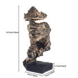 HULIANFU Nordic Simple Abstract Sculpture Figurine Ornaments Silence Is Gold Office Home Decoration Accessories Modern Art Resin Decor