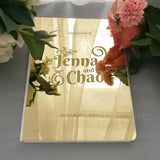 HULIANFU Wedding Guest Book Personalized Guestbook Signature Decor Engrave Carve Mirror Blank Favor Gifts Party White Cover Gift  G026