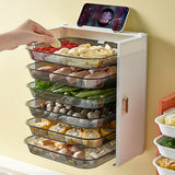 HULIANFU Kitchen Preparation Plate Organizer 6-Layer Cooking Dishes Tray Multi-Functional Wall Mount Racks Kitchen Organizer and Storage
