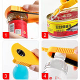 HULIANFU Kitchen Accessories Jar  Opener Beer Bottle  Can Gap Lids Off Easily Adjustable Size Stainless Steel Aluminium Alloy
