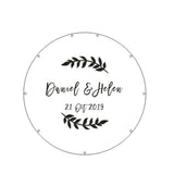 HULIANFU Personalized Acrylic round wedding guest book alternative,Acrylic drop top,Circle wood wedding guest book,wedding name sign,