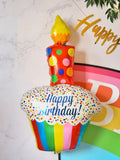 HULIANFU New large cake gift box donut popcorn shape aluminum film balloon wedding celebration birthday party scene decoration
