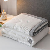 HULIANFU Summer Air Conditioning Quilt Washed Cotton Throw Blanket Quilting Thin Comforter Cooling Duvet Quilted Quilt Solid Color