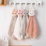 HULIANFU Soft Baby Towel Cartoon Animal Hand Towel Hanging Face Towel Cute Absorbent Bathing Towel For Bathroom Kitchen Quick Dry Towel
