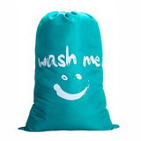 HULIANFU Smile Shape Nylon Laundry Bag Wash Me Travel Storage Pouch Machine Washable Dirty Clothes Organizer Wash Drawstring Bag