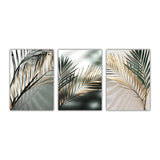 HULIANFU Nordic Wall Art Golden Palm Leaf Plant Canvas Painting Poster Print Botanical Scandinavian Decoration Picture Artwork Home Decor