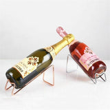 HULIANFU Stainless Steel Red Wine Beer Wine Holder 3 Colors Simple Electroplating Craft Wine Rack Household Wine Bottle Rack Accessories