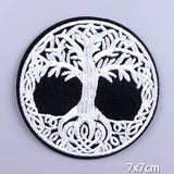 HULIANFU Patches On Clothes Stickers Hippie Rock Stripes Embroidered Patches For Clothing Iron On Patch Skull Biker Stripes for Jackets