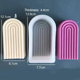 HULIANFU New Art Geometric Rainbow Arch Candle Silicone Mold 3D Handmade Craft Aromatherapy Candle Soy Wax Mould Making Supplies