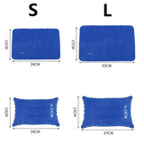 HULIANFU Portable Ultralight Inflatable PVC Nylon Air Pillows Camping Sleep Cushion Travel Hiking Beach Car Plane Head Rest Camp Gears