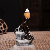 HULIANFU Waterfall Incense Burner Backflow Mini Buddha Censer Backflow Incense Holder Home Office Teahouse Decor