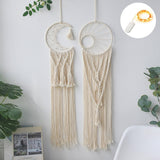 HULIANFU Macrame Dream Catcher Boho Home Decor Moon Ramadan Decoration Macrame Wall Hanging Baby Nordic Room Decoration Kids Nursery