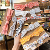 HULIANFU 3pcs Cotton Elastic Knot Headbands for Women Baby Girls Bow headband Baby Shower baptism Colorful Face Wash Hair accessories