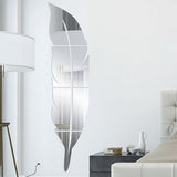 HULIANFU 2023 DIY Feather Plume 3D Mirror Wall Sticker for Living Room Art Home Decor Vinyl Decal Acrylic Sticker Mural Wall Decor Wallpaper