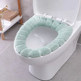 HULIANFU NEW Toilet Seat Mat Set Bathroom Universal Warm Soft Washable Closestool Mat Seat Case Winter Warmer Mat Pad Bidet Covers