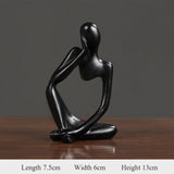 HULIANFU Thinker Statue Abstract Figure Sculpture Mini Character Statue Ornaments For Home Desktop Furnishings Home Decor Birthday Gift