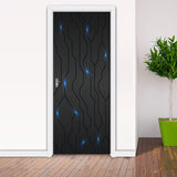 HULIANFU  PVC Self-Adhesive Waterproof Door Sticker Modern 3D Abstract Line Mural Wallpaper Living Room Study Home Decor Art Door Poster