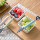 HULIANFU Kitchen Accessories Dual-head Stainless Steel Carving Knife Fruit Watermelon Ice Cream Baller Scoop Stacks Spoon Home gadgets