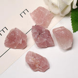 HULIANFU Natural Crystal Quartz Coarse Mineral Specimen, Rose Crystal, Irregular Shape, Rough Rock, Reiki Healing Stone Home Decoration