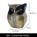 HULIANFU Nordic Style Owls Ornament Owl Resin Craft Lovely Bird Miniatures Figurines for Home Decor Living Room Bedroom Office Decoration