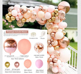 HULIANFU Macaron Pink Balloon Garland Arch Kit Wedding Birthday Party Decoration Kids Globos Rose Gold Confetti Latex Ballon Baby Shower