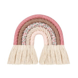 HULIANFU Lines Macrame Rainbow Hanging Ornament DIY Rope Handmade Woven Wall Decor Baby Girls Room Decor Home Nursery Decor