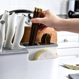 HULIANFU Multifunctional Knife Holder Cutting Board Integrated Kitchen Supplies Storage Rack Chopsticks Pot Cover Knife Holder Pot Cover