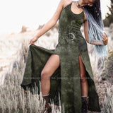Medieval Retro Gothic Punk British Style Women Sexy Sleeveless Dress Carnival Party Elf Witch Cosplay Costume Vintage Vestidos