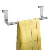 HULIANFU Over Door Towel Rack Bathroom Kitchen Cabinet Shelf Rack Stainless Steel Towel Hanging Holder Household Storage Supplies