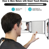 HULIANFU Three-fold Mirror A 360-degree Viewing Angle Practicing Home Decor Mirror For Self Hair Cutting And Styling DIY Haircut Tool