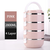 HULIANFU Multi-Layer Stainless Steel  Lunch Box Food Portable Thermal  Lunchbox Picnic Office Kids  Workers School Japanese Bento