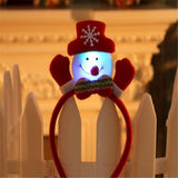 HULIANFU 2023 Christmas Headband with Flashlight Christmas Decorations Gifts Hair Clips Antler Headbands New Year Decoration Santa Headband
