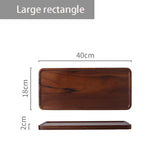 HULIANFU Japanese-style household acacia wood, rectangular and round trays, cup holders, cups, tea cups, snack trays, pizza trays