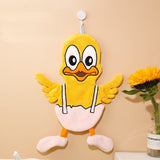 HULIANFU Lovely Cartoon Handkerchief Towel Hanging Absorbent Coral Velvet Wipe a Towel Household Kitchen Quick Drying Hand Cloth