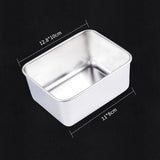 HULIANFU Thicken Stainless Steel Storage Tray with Lid Rectangle Food Plate Flat Bottom Dish Bakeware Cake Bread Baking Pan Kitchen Tools