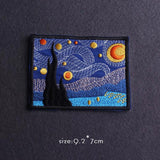 HULIANFU Van Gogh Patch Iron On Patches For Clothing Thermoadhesive Patches On Clothes Japan Anime/Fusible Patch Embroidery Sticker Badge