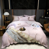 HULIANFU Marble printed Duvet cover Modern Art Abstract 1000TC Egyptian Cotton Soft Bedding Sets 1Duvet Cover+1Bed Sheet+2Pillow Shams