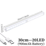 HULIANFU Rechargeable LED Under Cabinet Lighting Closet Light Motion Sensor Kitchen Night Wardrobe With Magnetic Strip For Stairs Bedroom