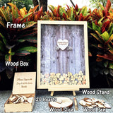 HULIANFU Wedding Guest Book Personalized Wedding Decoration Rustic Sweet Wedding Guestbook 120pcs Small Wood Hearts
