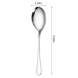 HULIANFU New Big Spoon Large Round/Square Handle Stainless Steel Serving Spoon  Long Handle Soup Spoon Kitchen Flatware Dropshipping