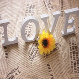 HULIANFU White Wood Letter Alphabet DIY Personalised Name Design Art Crafts Free Standing Xmas Birthday Wedding Party Home Decoration
